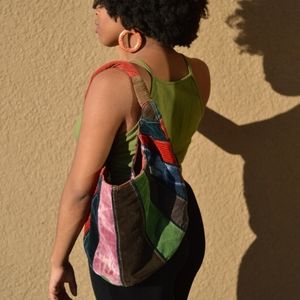 Vintage Patchwork Suede Purse